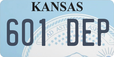 KS license plate 601DEP