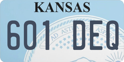 KS license plate 601DEQ