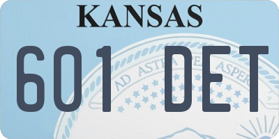 KS license plate 601DET