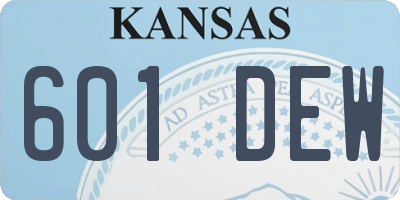 KS license plate 601DEW