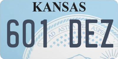 KS license plate 601DEZ