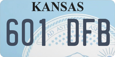 KS license plate 601DFB