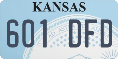 KS license plate 601DFD