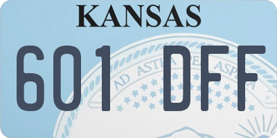 KS license plate 601DFF