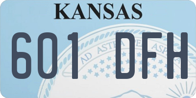 KS license plate 601DFH