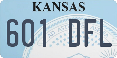KS license plate 601DFL