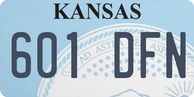 KS license plate 601DFN