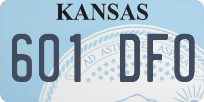 KS license plate 601DFO