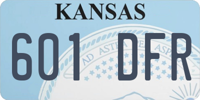 KS license plate 601DFR