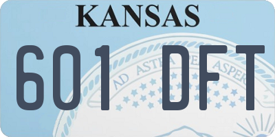 KS license plate 601DFT