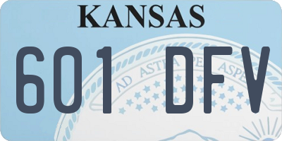 KS license plate 601DFV
