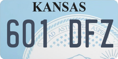 KS license plate 601DFZ