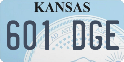 KS license plate 601DGE