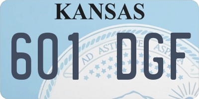 KS license plate 601DGF
