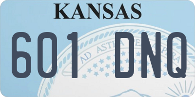KS license plate 601DNQ
