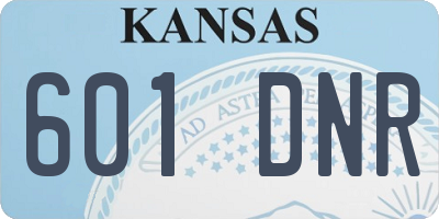 KS license plate 601DNR