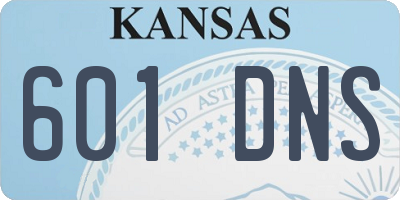 KS license plate 601DNS