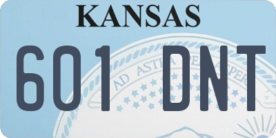 KS license plate 601DNT