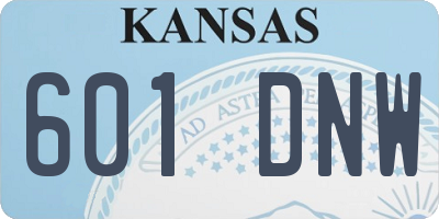 KS license plate 601DNW
