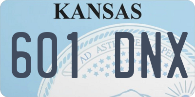 KS license plate 601DNX