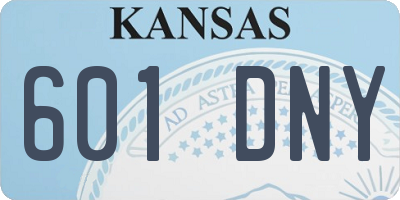 KS license plate 601DNY