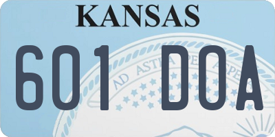 KS license plate 601DOA