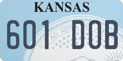 KS license plate 601DOB