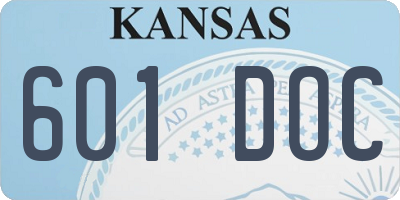 KS license plate 601DOC