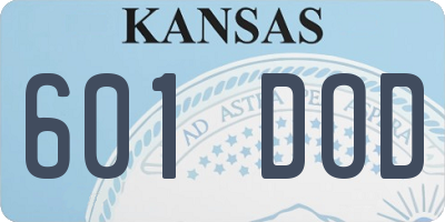 KS license plate 601DOD
