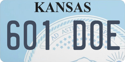 KS license plate 601DOE