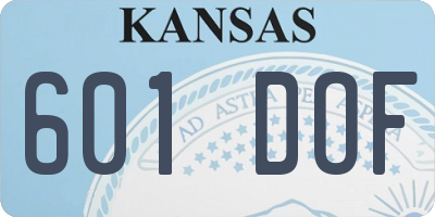 KS license plate 601DOF