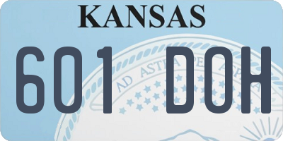 KS license plate 601DOH