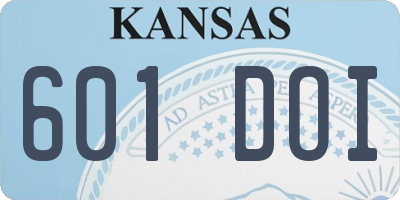 KS license plate 601DOI