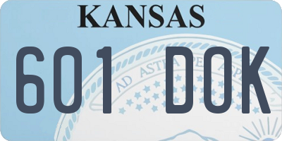 KS license plate 601DOK