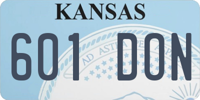 KS license plate 601DON