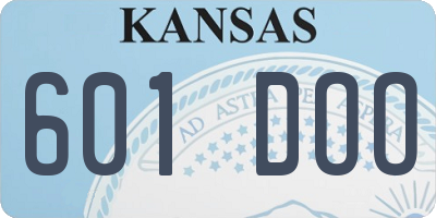 KS license plate 601DOO
