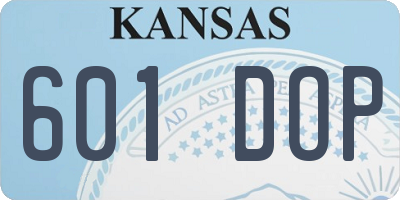 KS license plate 601DOP