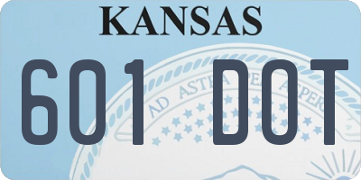 KS license plate 601DOT