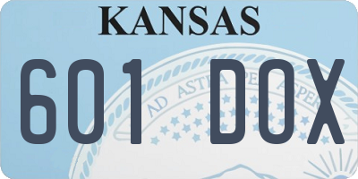 KS license plate 601DOX