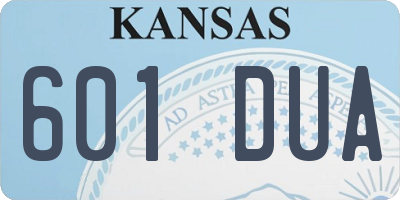 KS license plate 601DUA