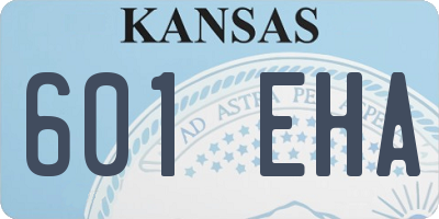 KS license plate 601EHA