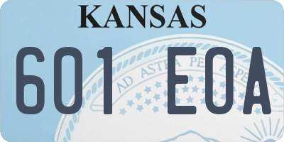 KS license plate 601EOA