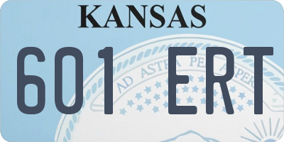 KS license plate 601ERT
