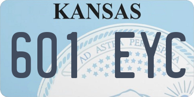 KS license plate 601EYC