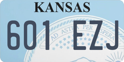 KS license plate 601EZJ