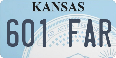 KS license plate 601FAR