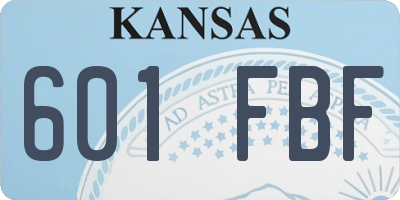 KS license plate 601FBF