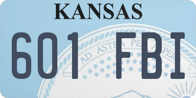 KS license plate 601FBI