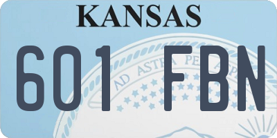 KS license plate 601FBN