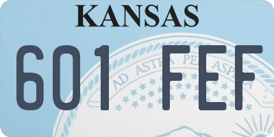 KS license plate 601FEF